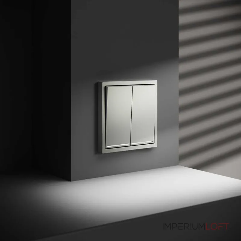 Проходной переключатель встраиваемый Voltum S70 двухклавишный с подсветкой 10А VLS020405 от ImperiumLoft