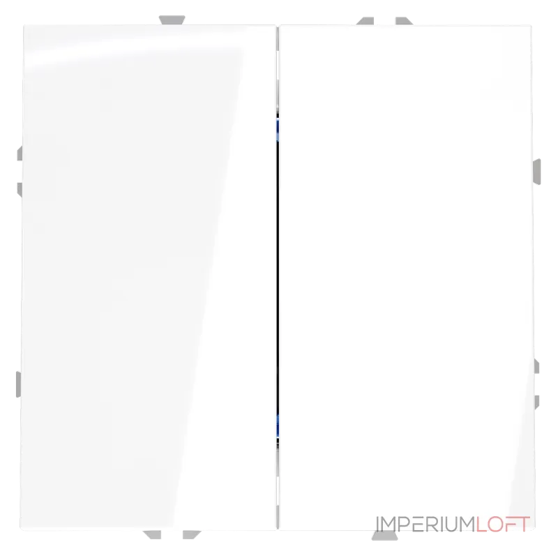 Перекрестный переключатель встраиваемый S70 двухклавишный 10А (белый глянцевый) Voltum VLS020501 от ImperiumLoft