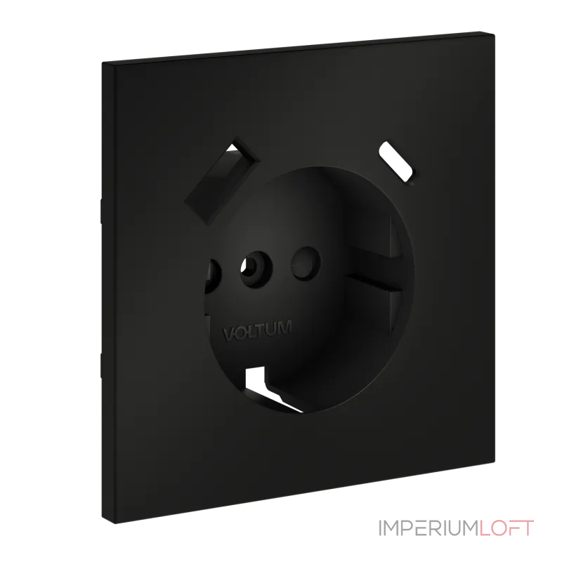 Накладка для розетки с заземлением и защитными шторками с USB A+C S70 (черный матовый) Voltum VLS001008 от ImperiumLoft