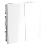 Перекрестный переключатель встраиваемый S70 двухклавишный 10А (белый глянцевый) Voltum VLS020501 от ImperiumLoft