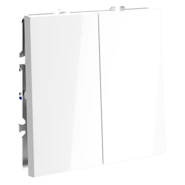 Перекрестный переключатель встраиваемый S70 двухклавишный 10А (белый глянцевый) Voltum VLS020501