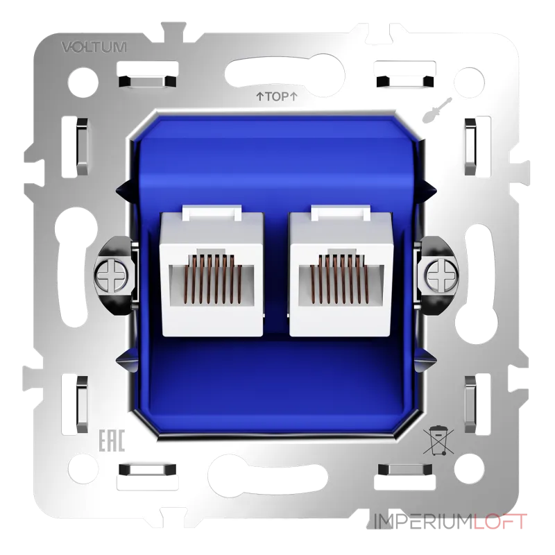 Механизм розетки компьютерной двойной RJ45+RJ45 кат.6 S70 Voltum VLS0602M от ImperiumLoft