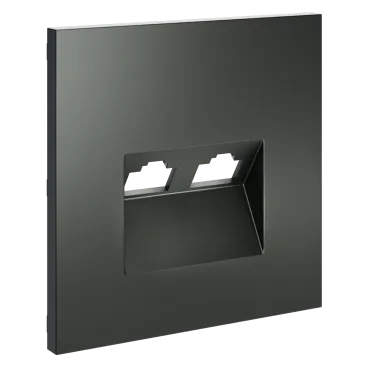 Накладка для розетки компьютерной двойной RJ45+RJ45 кат.6 S70 (титан) Voltum VLS001406