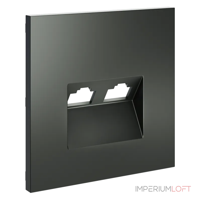 Накладка для розетки компьютерной двойной RJ45+RJ45 кат.6 S70 (титан) Voltum VLS001406 от ImperiumLoft