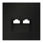 Накладка для розетки компьютерной двойной RJ45+RJ45 кат.6 S70 (черный матовый) Voltum VLS001408 от ImperiumLoft