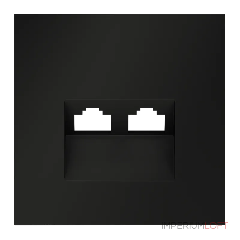 Накладка для розетки компьютерной двойной RJ45+RJ45 кат.6 S70 (черный матовый) Voltum VLS001408 от ImperiumLoft