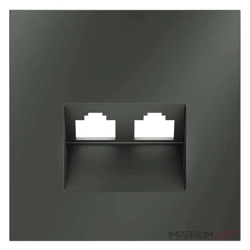 Накладка для розетки компьютерной двойной RJ45+RJ45 кат.6 S70 (титан) Voltum VLS001406 от ImperiumLoft