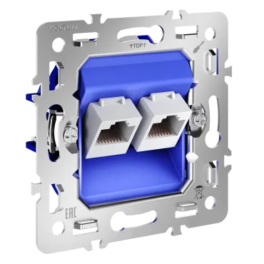 Механизм розетки компьютерной двойной RJ45+RJ45 кат.6 S70 Voltum VLS0602M