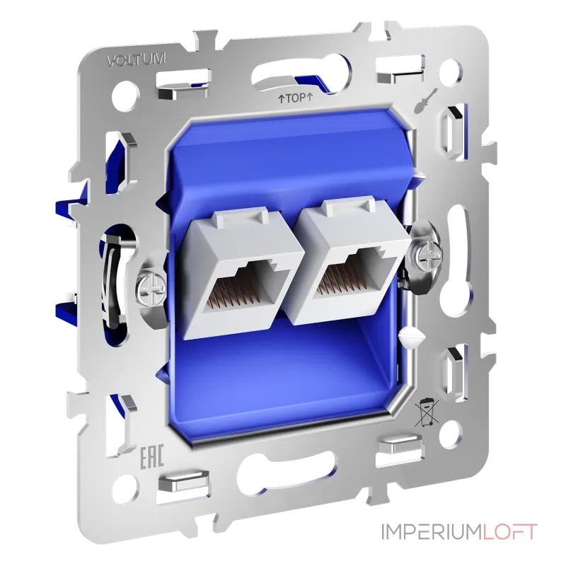 Механизм розетки компьютерной двойной RJ45+RJ45 кат.6 S70 Voltum VLS0602M от ImperiumLoft