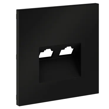Накладка для розетки компьютерной двойной RJ45+RJ45 кат.6 S70 (черный матовый) Voltum VLS001408