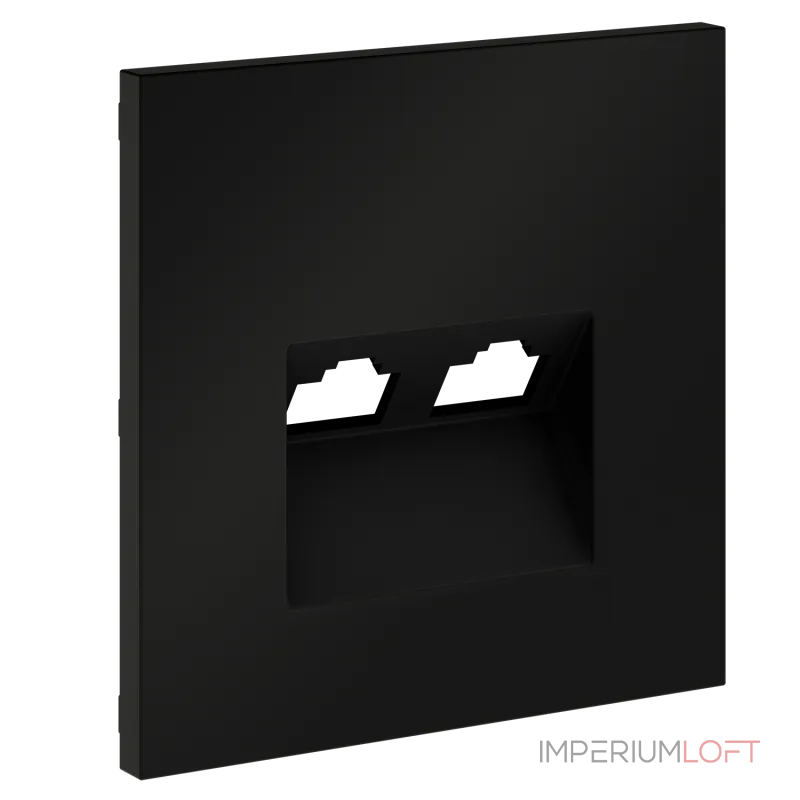 Накладка для розетки компьютерной двойной RJ45+RJ45 кат.6 S70 (черный матовый) Voltum VLS001408 от ImperiumLoft