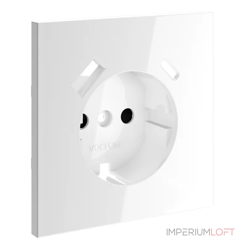 Накладка для розетки с заземлением и защитными шторками с USB A+C S70 (белый глянцевый) Voltum VLS001001 от ImperiumLoft