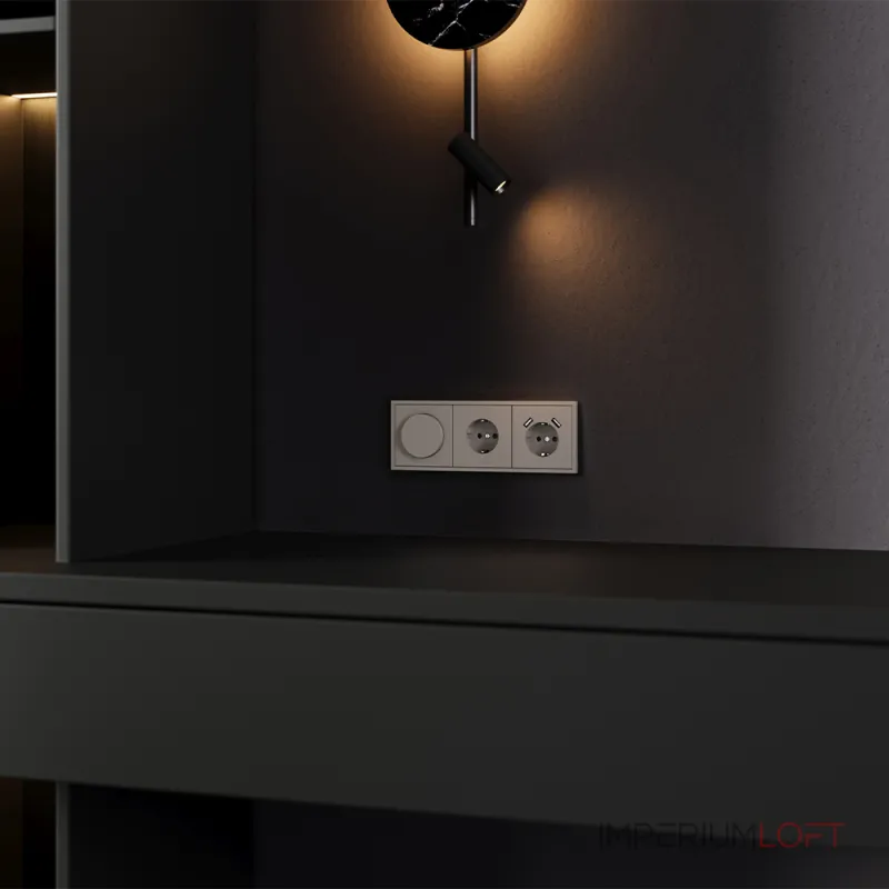 Накладка для светорегулятора поворотно-нажимного S70 (капучино) Voltum VLS002014 от ImperiumLoft