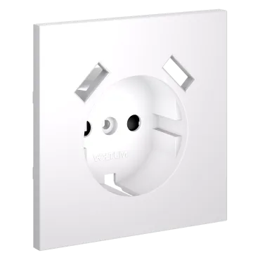 Накладка для розетки с заземлением и защитными шторками с USB A+A S70 (белый матовый) Voltum VLS000902