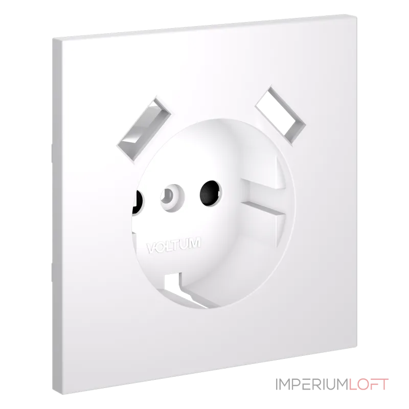 Накладка для розетки с заземлением и защитными шторками с USB A+A S70 (белый матовый) Voltum VLS000902 от ImperiumLoft