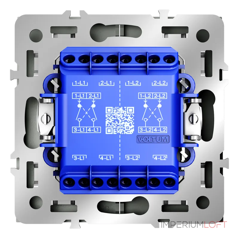 Перекрестный переключатель встраиваемый S70 двухклавишный 10А (титан) Voltum VLS020506 от ImperiumLoft