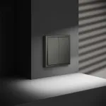 Перекрестный переключатель встраиваемый S70 двухклавишный 10А (титан) Voltum VLS020506 от ImperiumLoft