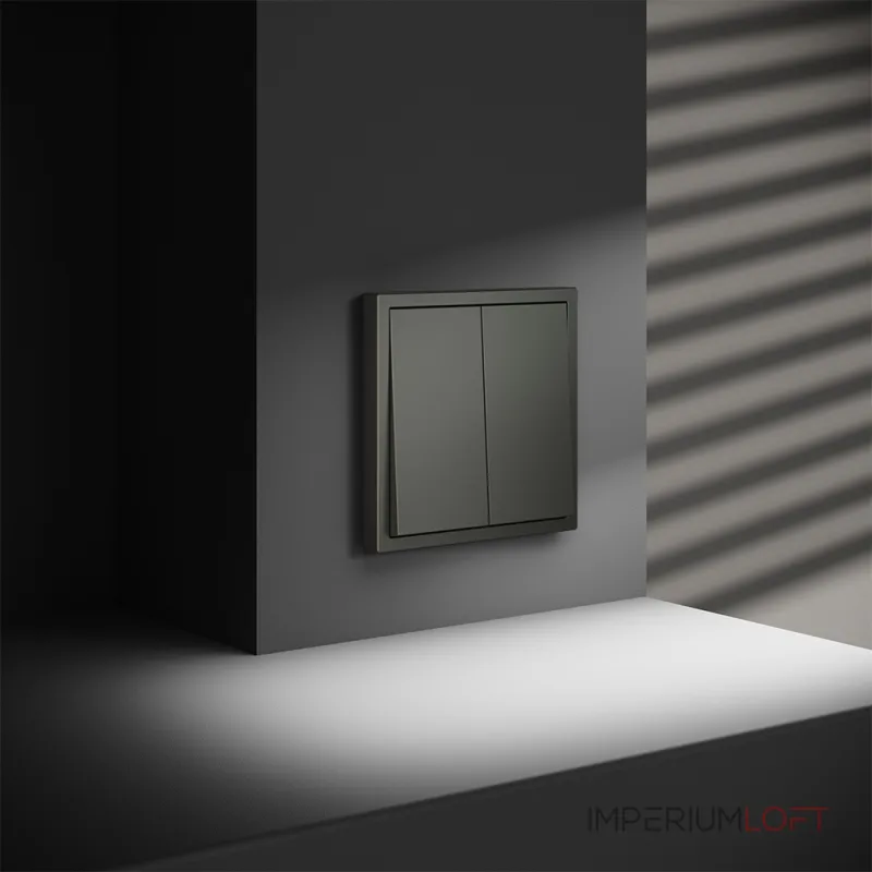 Перекрестный переключатель встраиваемый S70 двухклавишный 10А (титан) Voltum VLS020506 от ImperiumLoft