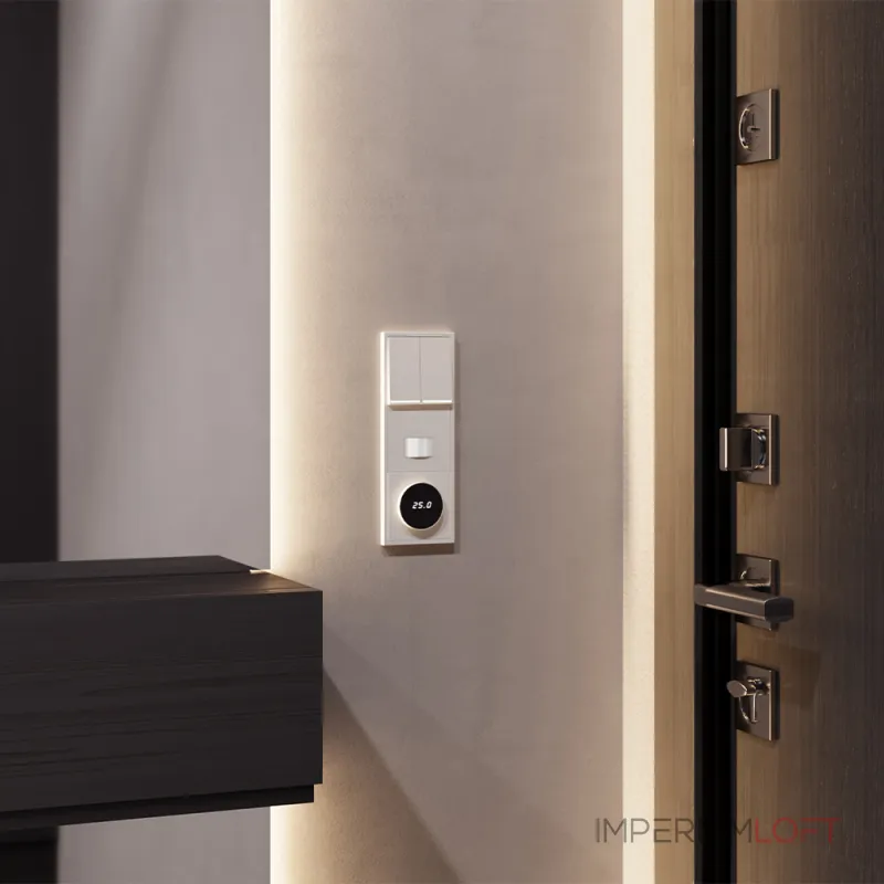 Терморегулятор электронный S70 с индикацией и датчиком для теплого пола (хлопок) Voltum VLS070113 от ImperiumLoft