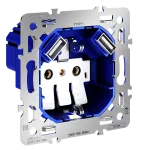 Механизм розетки с заземлением и защитными шторками 16А с USB A+A S70 Voltum VLS0404M от ImperiumLoft