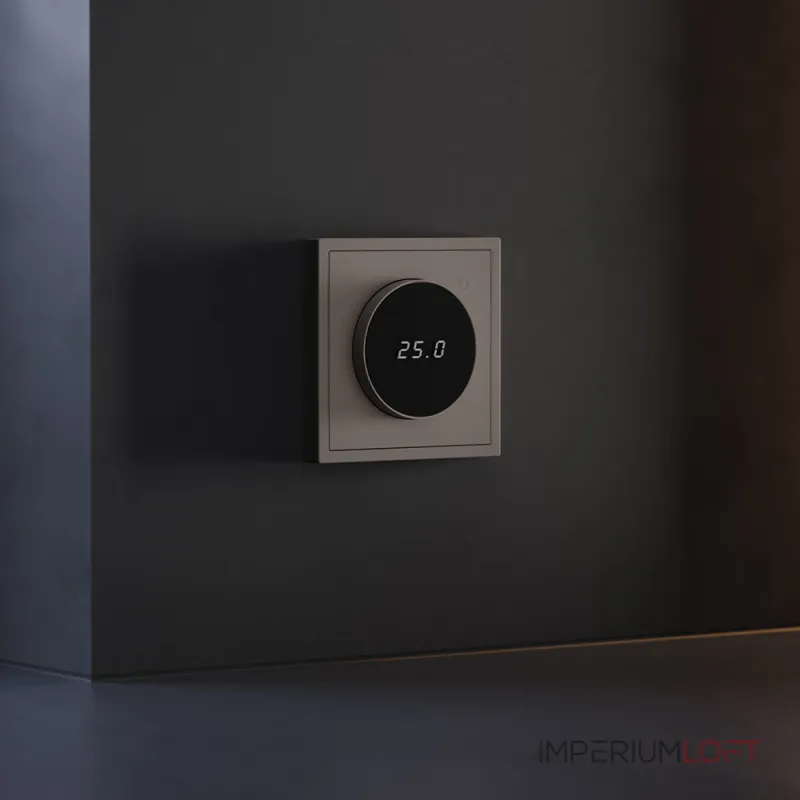 Терморегулятор электронный S70 с индикацией и датчиком для теплого пола (капучино) Voltum VLS070114 от ImperiumLoft