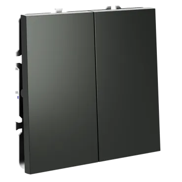 Перекрестный переключатель встраиваемый S70 двухклавишный 10А (титан) Voltum VLS020506