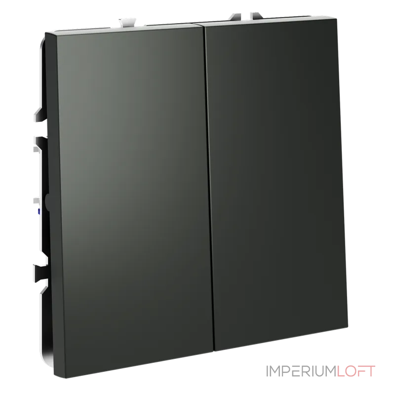 Перекрестный переключатель встраиваемый S70 двухклавишный 10А (титан) Voltum VLS020506 от ImperiumLoft