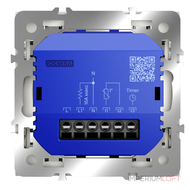 Терморегулятор электронный S70 с индикацией и датчиком для теплого пола (хлопок) Voltum VLS070113 от ImperiumLoft