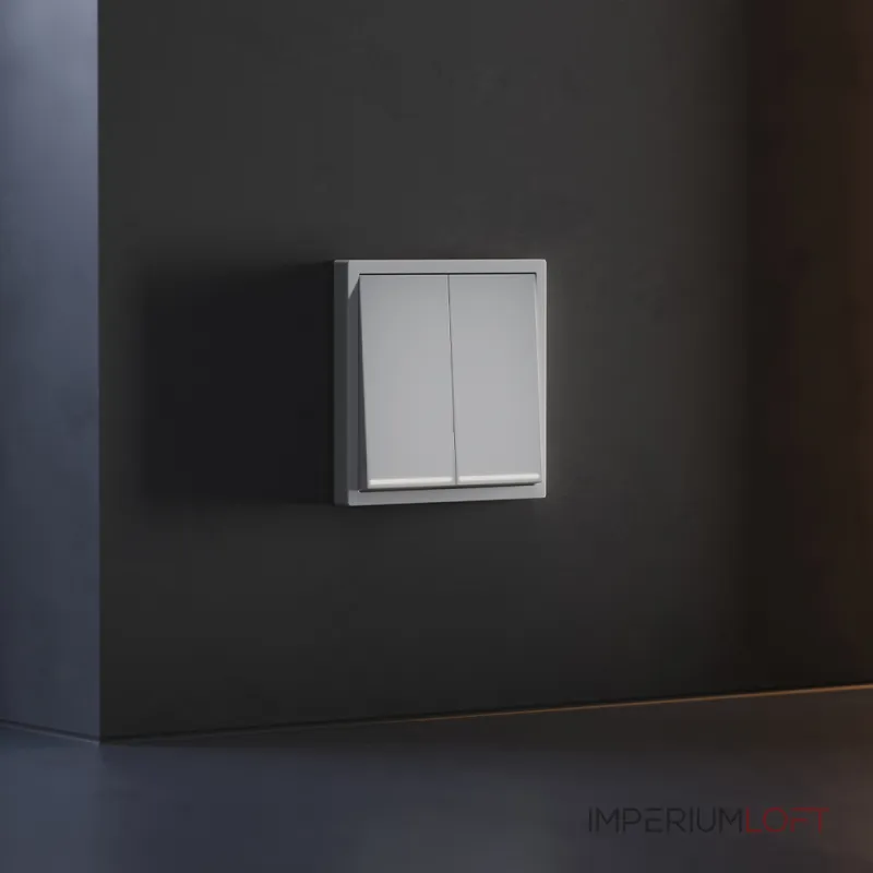 Клавиши для выключателя/переключателя двухклавишного с подсветкой S70 (серый) Voltum VLS000416 от ImperiumLoft