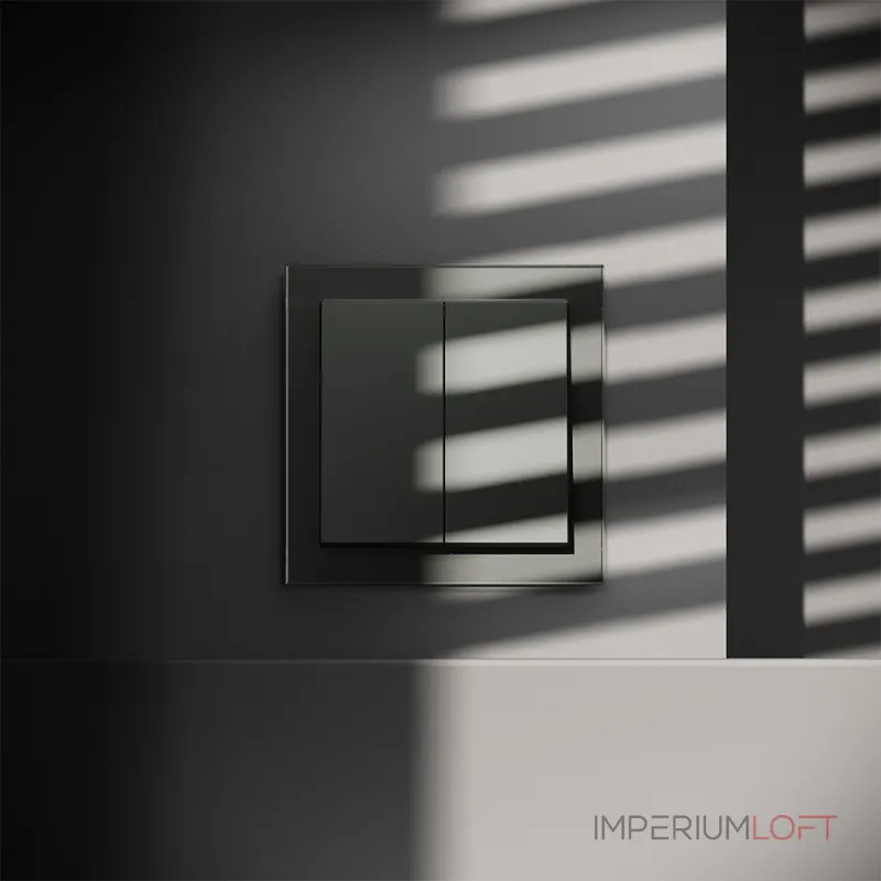 Перекрестный переключатель встраиваемый S70 двухклавишный 10А (титан) Voltum VLS020506 от ImperiumLoft