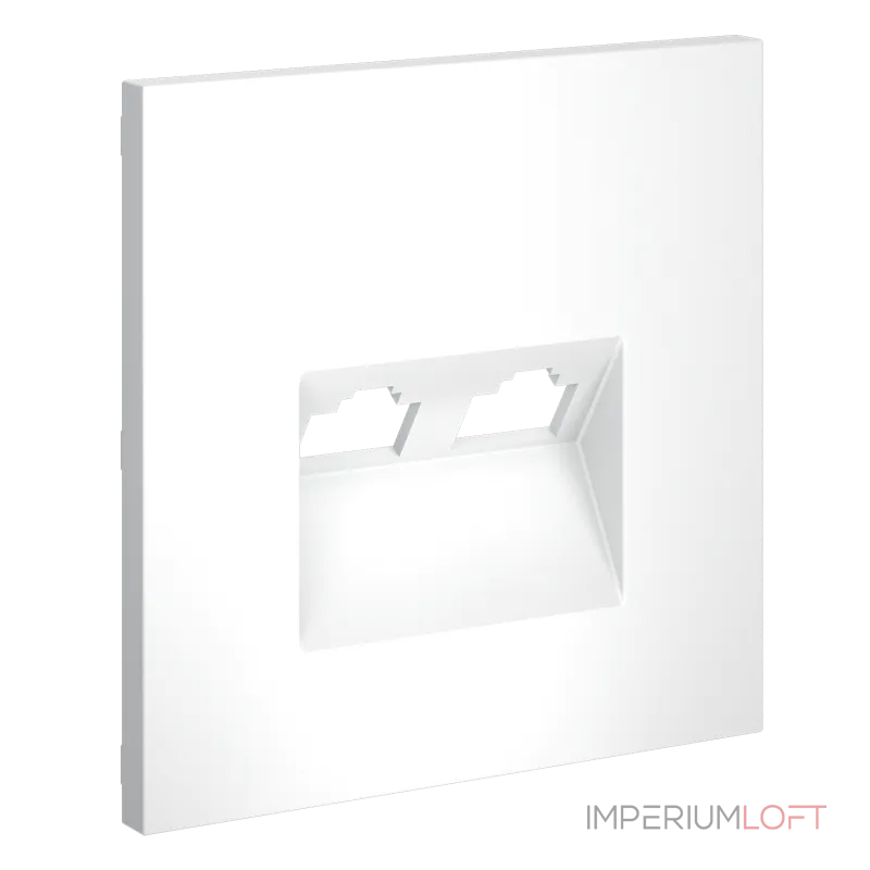 Накладка для розетки компьютерной двойной RJ45+RJ45 кат.6 S70 (белый матовый) Voltum VLS001402 от ImperiumLoft