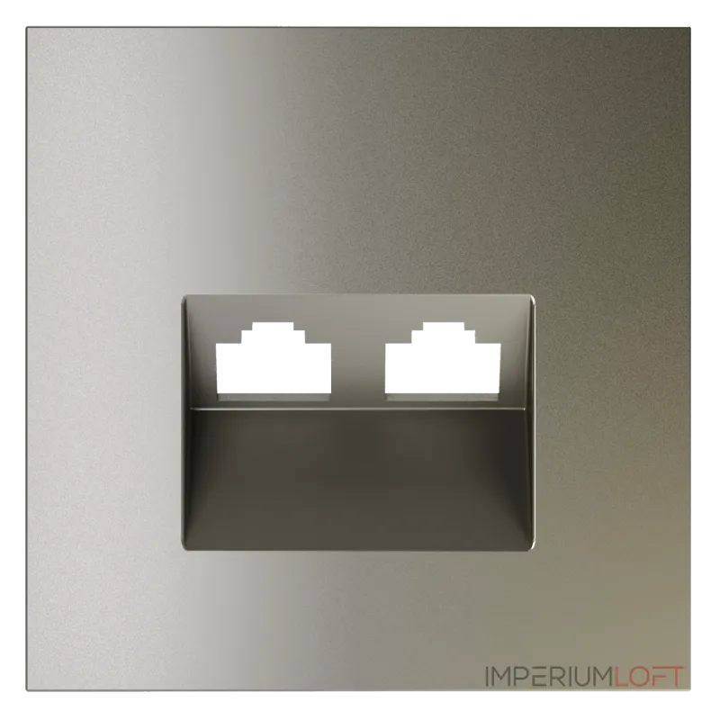 Накладка для розетки компьютерной двойной RJ45+RJ45 кат.6 S70 (шелк) Voltum VLS001404 от ImperiumLoft