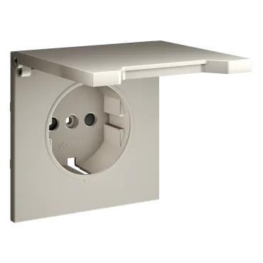 Накладка для розетки с заземлением защитными шторками и крышкой S70 (кашемир) Voltum VLS000803
