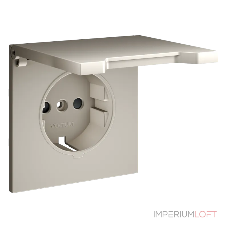 Накладка для розетки с заземлением защитными шторками и крышкой S70 (кашемир) Voltum VLS000803 от ImperiumLoft