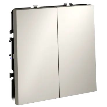 Перекрестный переключатель встраиваемый S70 двухклавишный 10А (кашемир) Voltum VLS020503