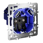 Механизм розетки с заземлением и защитными шторками 16А с USB A+C S70 Voltum VLS0405M от ImperiumLoft