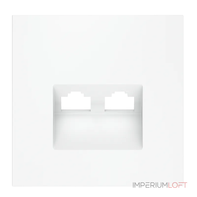 Накладка для розетки компьютерной двойной RJ45+RJ45 кат.6 S70 (белый матовый) Voltum VLS001402 от ImperiumLoft