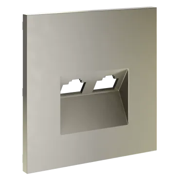 Накладка для розетки компьютерной двойной RJ45+RJ45 кат.6 S70 (шелк) Voltum VLS001404