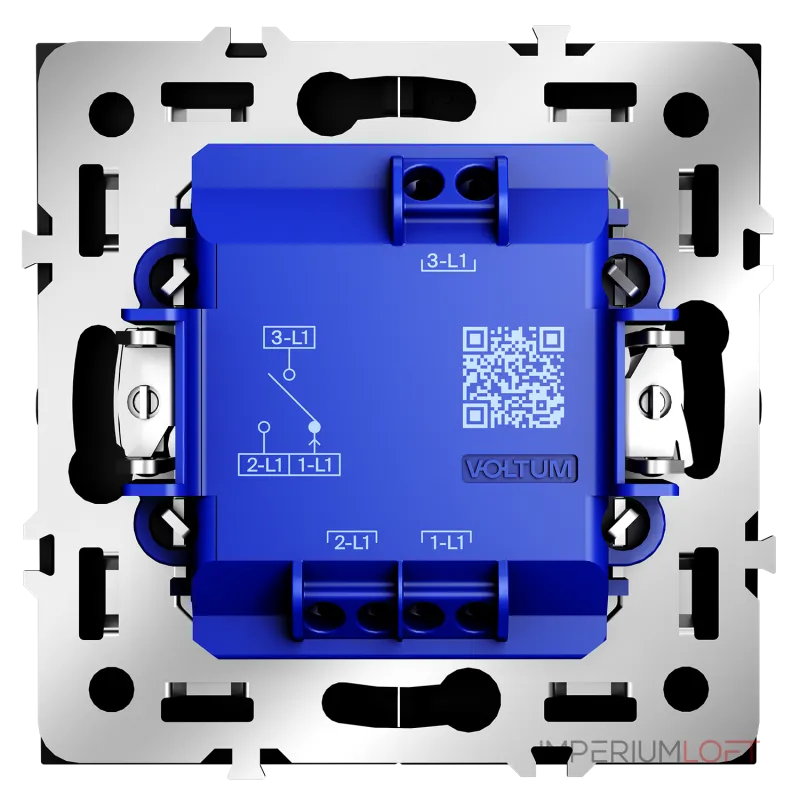 Выключатель встраиваемый S70 для жалюзи 10А (черный матовый) Voltum VLS020708 от ImperiumLoft