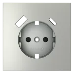 Накладка для розетки с заземлением и защитными шторками с USB A+C S70 (сталь) Voltum VLS001005 от ImperiumLoft