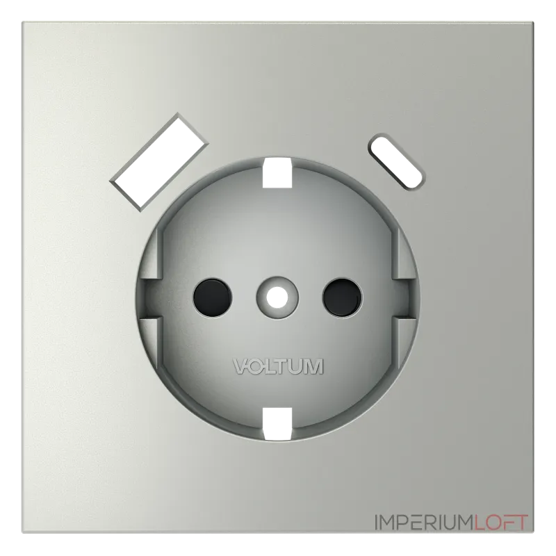 Накладка для розетки с заземлением и защитными шторками с USB A+C S70 (сталь) Voltum VLS001005 от ImperiumLoft