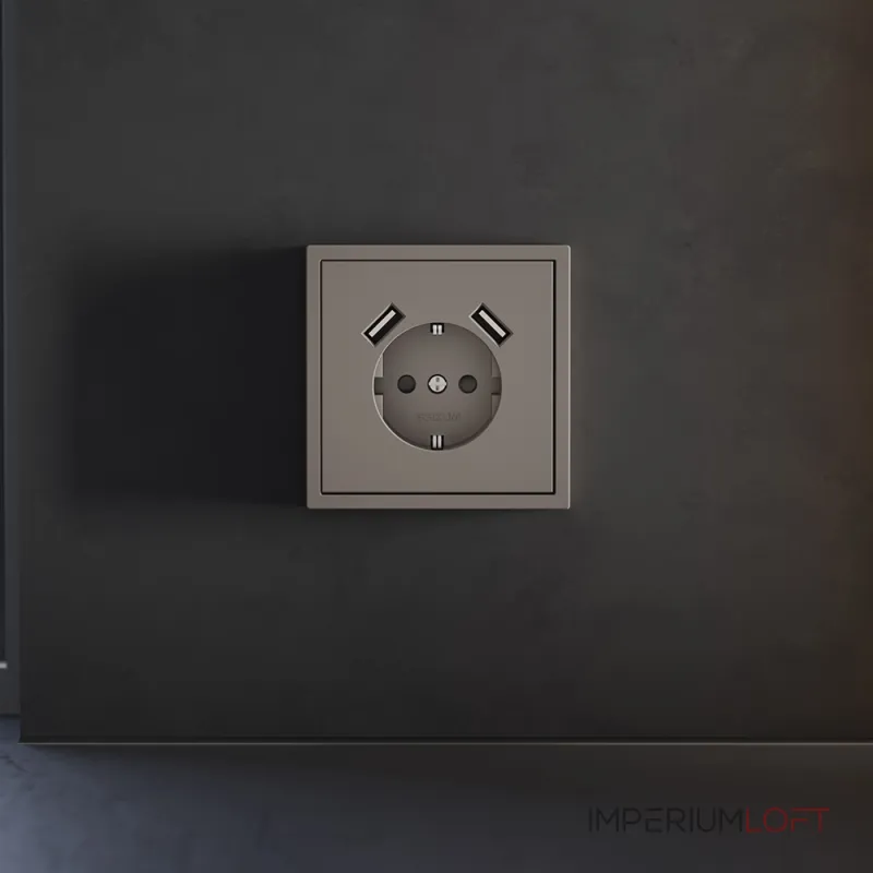 Накладка для розетки с заземлением и защитными шторками с USB A+A S70 (капучино) Voltum VLS000914 от ImperiumLoft