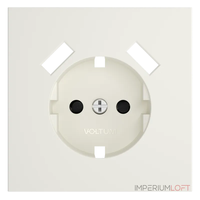 Накладка для розетки с заземлением и защитными шторками с USB A+A S70 (хлопок) Voltum VLS000913 от ImperiumLoft