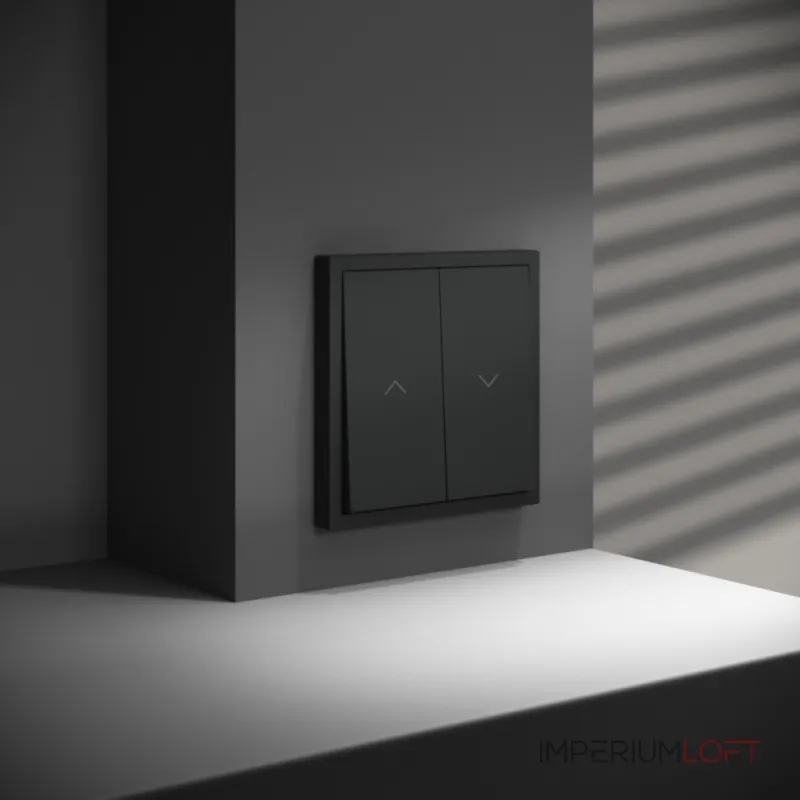 Выключатель встраиваемый S70 для жалюзи 10А (черный матовый) Voltum VLS020708 от ImperiumLoft