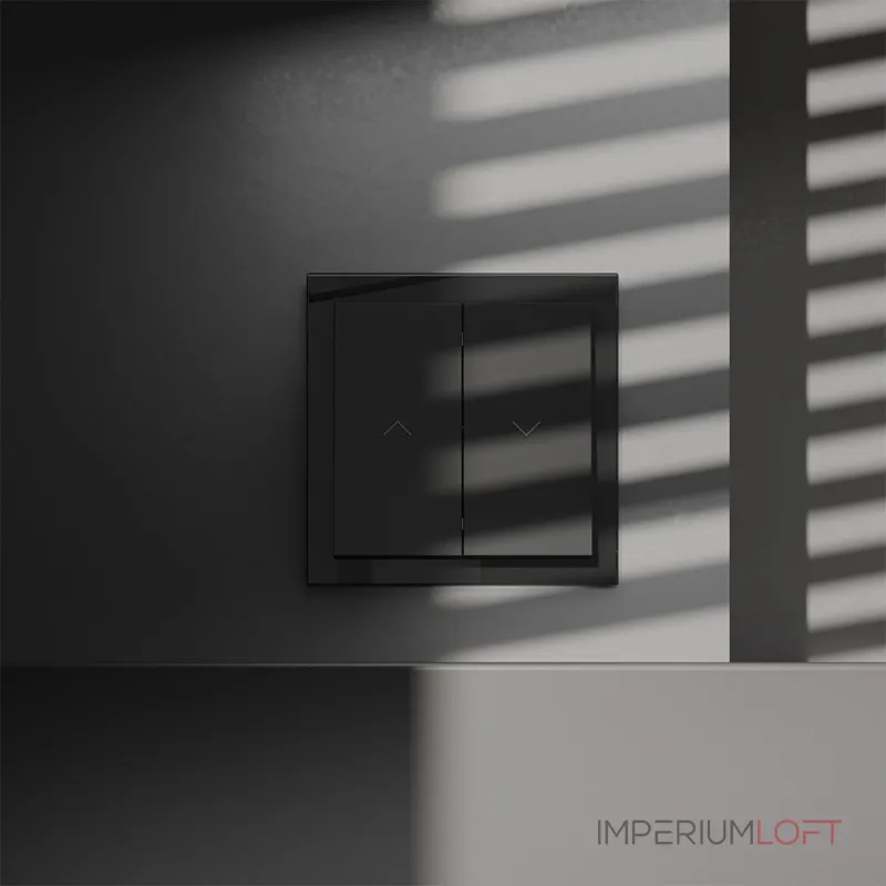 Выключатель встраиваемый S70 для жалюзи 10А (черный матовый) Voltum VLS020708 от ImperiumLoft