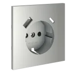 Накладка для розетки с заземлением и защитными шторками с USB A+C S70 (сталь) Voltum VLS001005 от ImperiumLoft