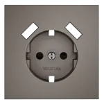 Накладка для розетки с заземлением и защитными шторками с USB A+A S70 (капучино) Voltum VLS000914 от ImperiumLoft