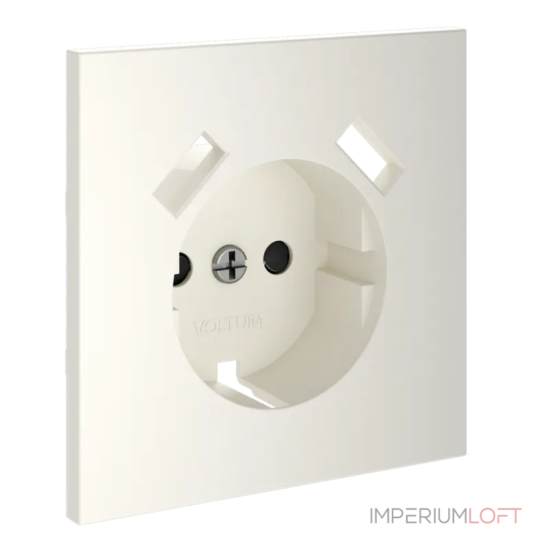 Накладка для розетки с заземлением и защитными шторками с USB A+A S70 (хлопок) Voltum VLS000913 от ImperiumLoft