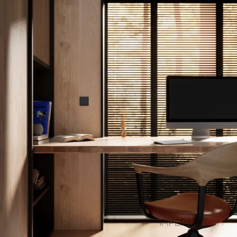 Выключатель встраиваемый S70 для жалюзи 10А (черный матовый) Voltum VLS020708 от ImperiumLoft