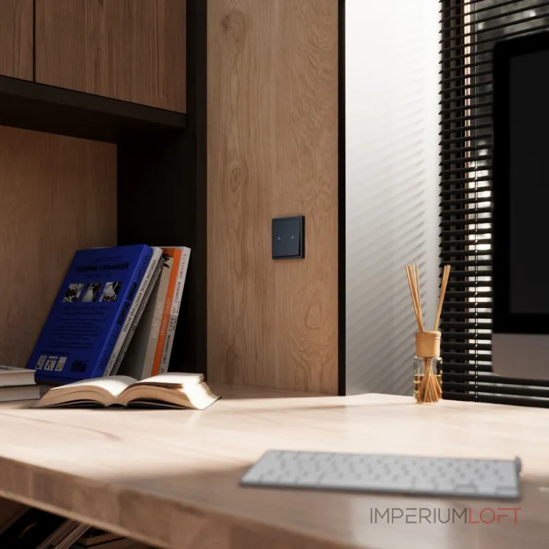 Выключатель встраиваемый S70 для жалюзи 10А (графит) Voltum VLS020707 от ImperiumLoft